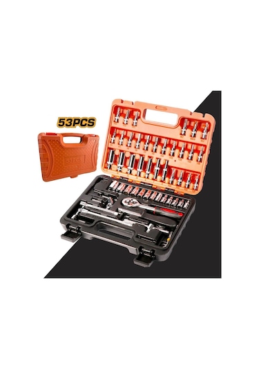 1/4 Cırcırlı Lokma Anahtar Takımı Bits Uç Seti 53 Parça