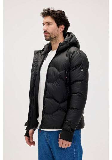 Axel Siyah Erkek Kapüşonlu Mont-nıght Nıght