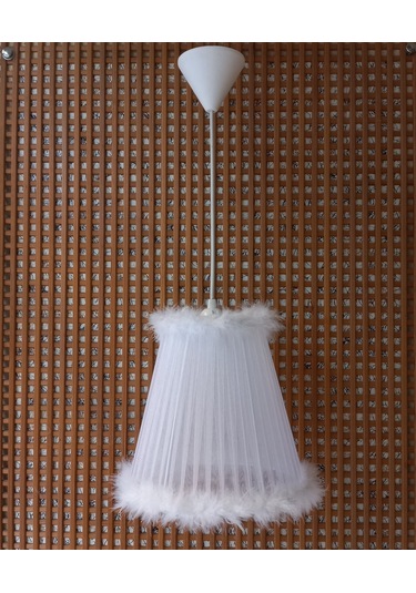 N-55 Beyaz Organze Yatak Odası Çocuk Ve Bebek Odası Avize Beyaz Beyaz