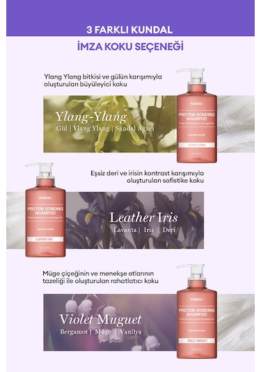 Yoğun Onarıcı Ve Isı Koruyucu Bakım Şampuanı Kundal Protein Bonding Shampoo 500ml Ylang Ylang Tüm Saçlar