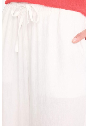 Defacto Regular Fit Esnek Belli Bağcıklı Plaj Pantolonu-fall İn Love D9763ax25smwt16 Beyaz