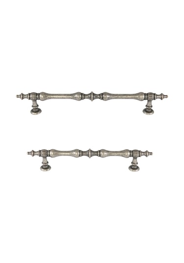 Gürçay Şehzade Kulp Antik Gümüş 160Mm 2 Adet