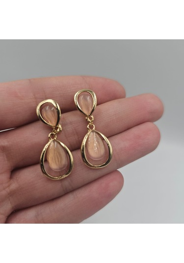 Pembe 60's Vintage Küpe Pembe
