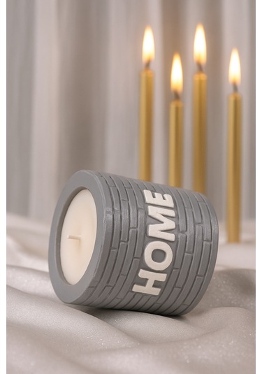 Dekoratif Kokulu Mum Home Gri Home