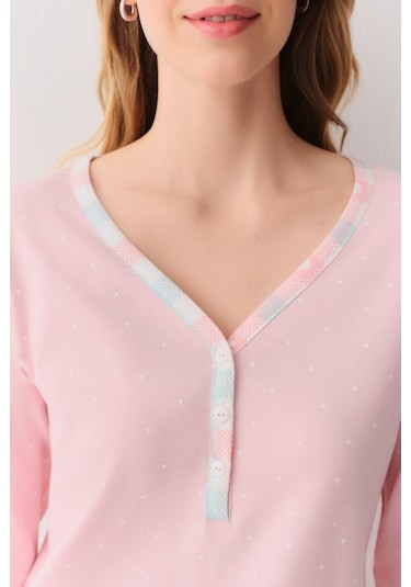 Suwen Cute Pijama Takımı Sh26262660651 Pembe Ekoseli
