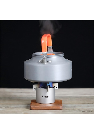 Mini Alkol Soba Hafif Titanyum Sıvı Ruh Alkol Soba Fırını Açık Kamp Sırt Çantası Yürüyüş İçin Çapraz Stand Rafı İle Gümüş