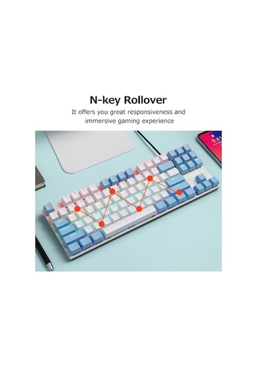 Dancemonkey İblancod K87 Klavye - Metal Panel, Renkli Işık, Mavi/rahat Anahtarlar