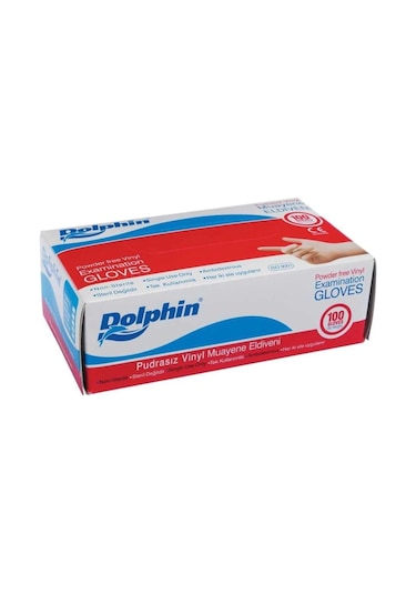 Dolphin Vinil Pudrasız Muayene Eldiven Beyaz