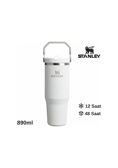 Stanley The Iceflow Flip Straw 0.89 L Pipetli Termos Bardak Beyaz