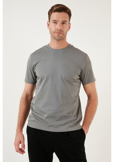 Buratti Pamuklu Regular Fit Bisiklet Yaka Basic Erkek T Shirt 59020201 Açık Haki