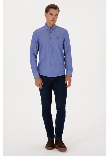 U.s. Polo Assn. Erkek Koyu Mavi Gömlek Basic 50316723-vr032 Koyu Mavi