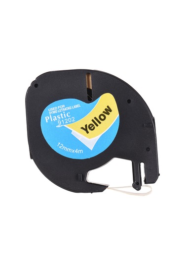Tenfowee Dymo Lt-100h Uyumlu Manuel Etiket Bandı 91202 - 12mm Genişlik 4m Uzunluk Sarı Renk