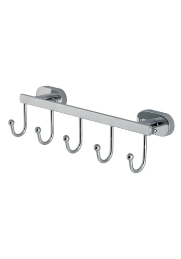 Çelik Banyo Paslanmaz Pirinç Zirve 5 Li Askılık Gri