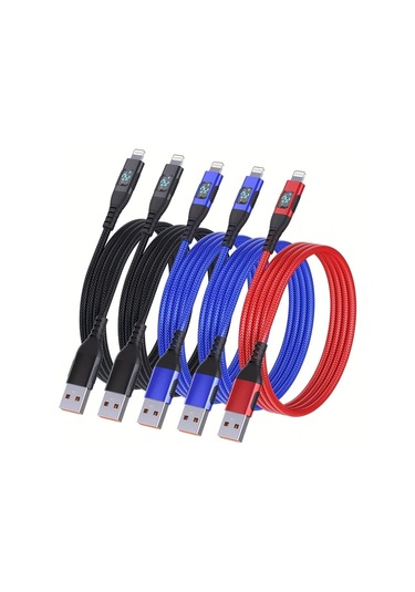 Willowhaven 5'li İphone Uyumlu Şarj Kablosu 6.6ft Ekranlı Dayanıklı Xs Max Xr 8 7 6s İpad Uyumlu