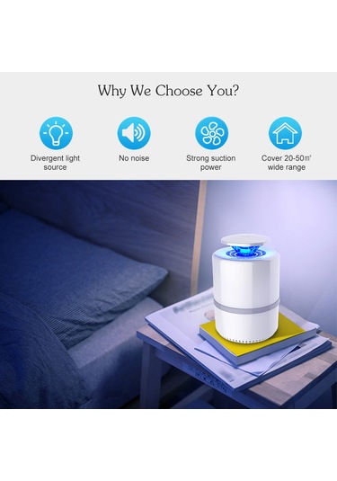 Padalink 5w Usb Led Uv Işık Katalizörü Sinek Öldürücü Lambası - Beyaz, 20-50 M² Kapsama, Sessiz Çalışma