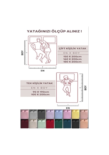 İqon Ranforce Dokuma Lastikli Çarşaf Takımı Çift Kişilik - 21 Renk Mint