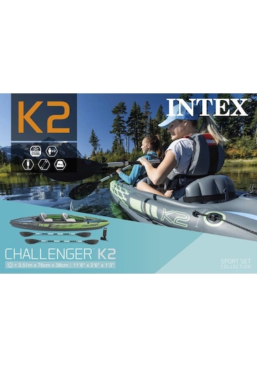 İntex Challenger K2 Çift Kişilik Şişme Kano Set (115 Kg) ( 351 x Çok Renkli