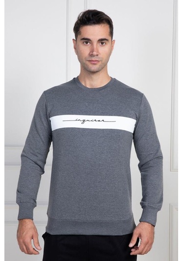 Mecit Pijama Mecit 2976 Gri İki İp Örme Spor Model Erkek Pijama Takımı Gri