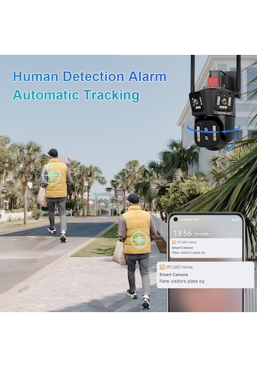 Wl342-10x 4k Hd Ultra Geniş Açı + 10x Zoom Wifi Ptz Güvenlik Kamerası Cctv Dış Mekan Ip Kamera