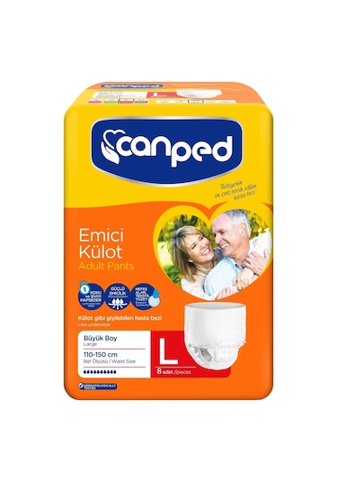 Canped Emici Külot Hasta Bezi Büyük-Large 48 Adet (6Pk*8)