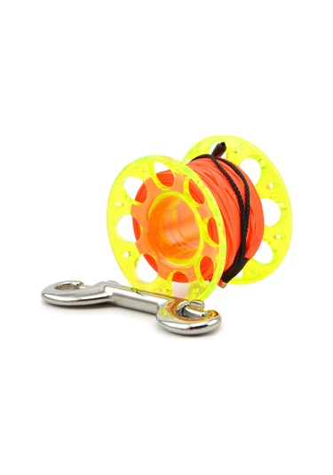 Vkemall 15 Metre Plastik İp Makarası Fxl-951p + İki Uçlu Kanca - Sarı Sarı