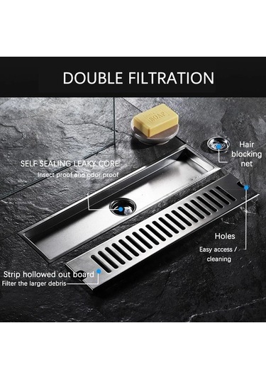 Joyhub Mingjin Shop2 20x10cm Yan Stil Cm Yan Çıkışlı Duş Drenajı Paslanmaz Çelik Banyo Zemin Drenajı Doğrusal Atık Drenajı Mutfak Için 6wxkcf Renkli Çok Renkli