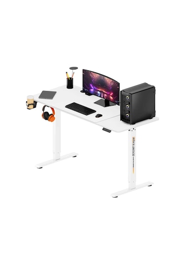 Adore Gaming Maestro-x Yükseklik Ayarlı Oyuncu Masası - Beyaz 140x72-117x60 Cm Beyaz