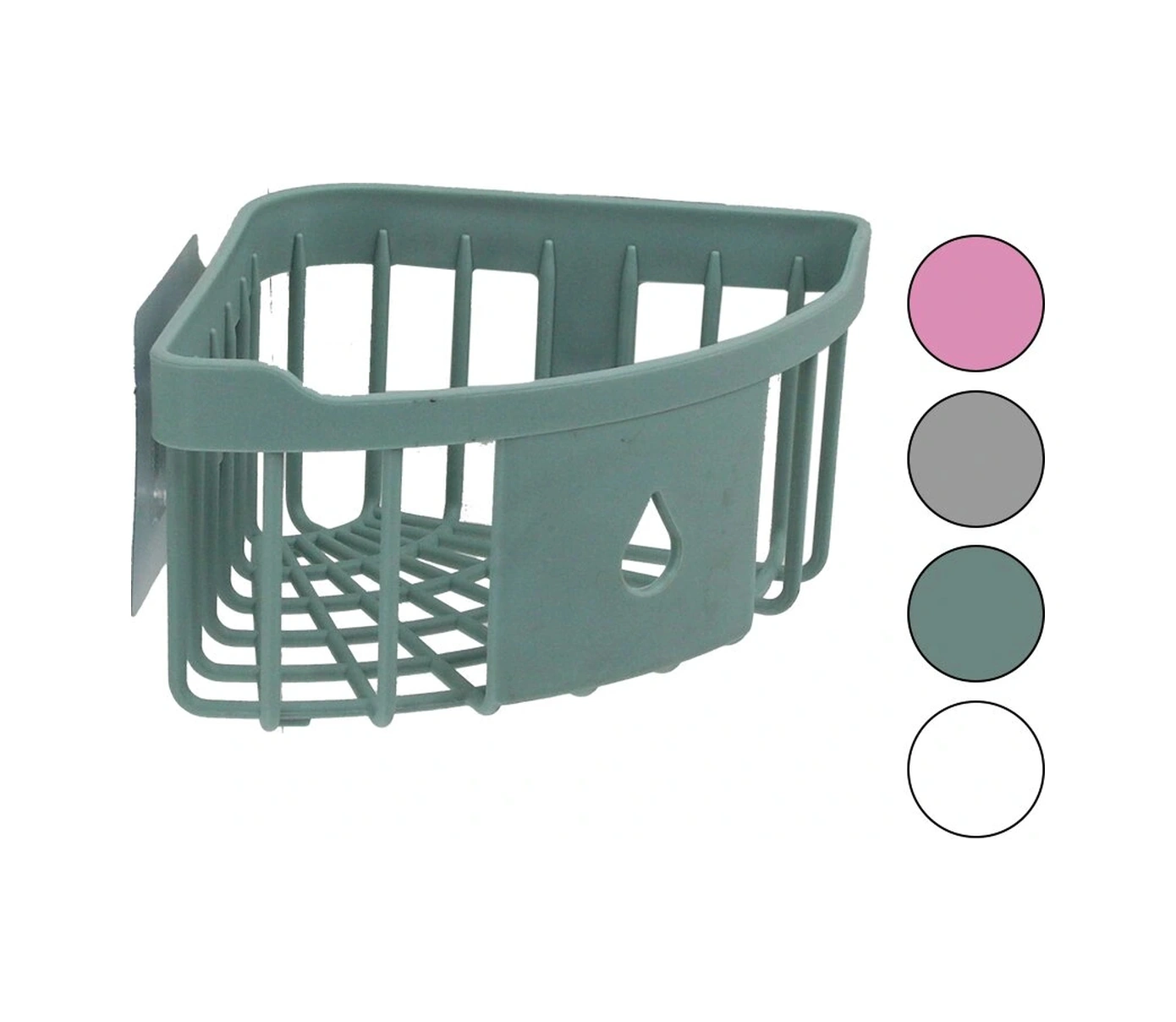 Üçgen Köşelik Banyo - Mutfak Organizeri Renkli Plastik Yapışkanlı Montaj Kahverengi