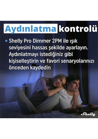 Shelly Pro Dimmer 2pm Dın Ray 2 Kanal Enerji Ölçümlü Akıllı Dimmer