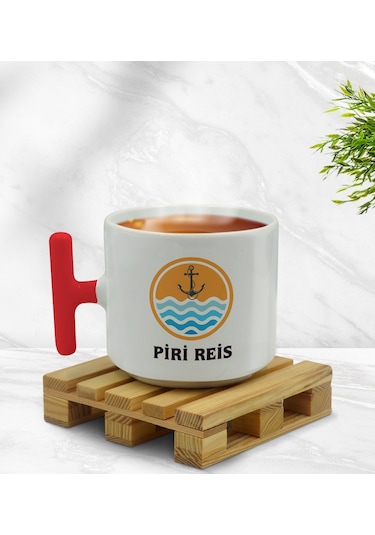 Bk Gift Kişiye Özel Tekne Marin Ve Denizcilik Tasarımlı Kırmızı T Kulplu Middle Kupa-6, Arkadaşa Hediye Kobitmeyencom33403 Bk Gift