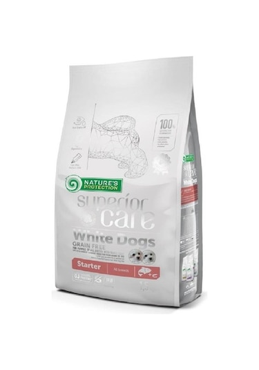 Nature's Protection Starter Beyaz Tüylü Somonlu Yavru Köpek Maması 1500 G