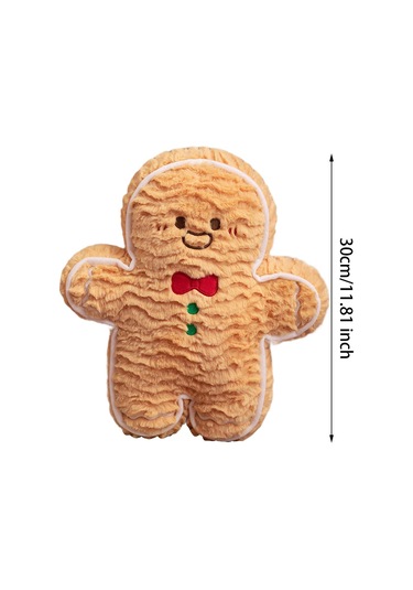 Suntek Yılbaşı Atma Yastığı Sevimli Yumuşak Doldurulmuş 30cm Kahverengi