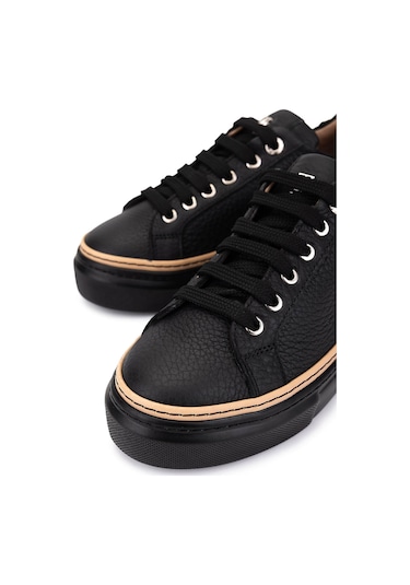 Tamer Tanca Kadın Hakiki Deri Siyah Floter Sneakers & Spor Ayakkabı 1116 5022-09 Bn Ayk Sk25-26 Sıyah Fltr Siyah