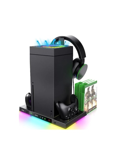 Xbox Series X Uyumlu Şarjlı Fanlı Rgb Li Dikey Stand İpega Pg-xbx024s