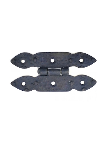 Antika Tarz Dekoratif Pirinç Düğmeli Menteşe - 117x57 Mm, Oksit Sarı