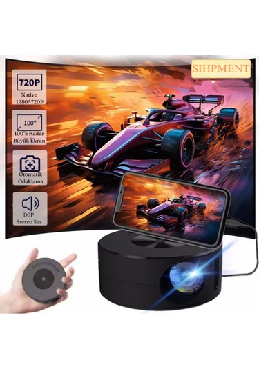 Akıllı Taşınabilir Mini Led Projektör 4k Hd 1500 Lümen Video Oyna