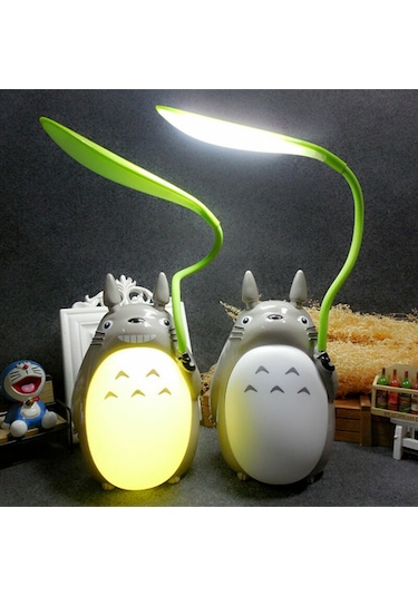 Totoro Çizgi Film Usb Masa Lambası, Yaratıcı Çift Amaçlı Gece Lambası Beyaz Çinçila Göbeği Çok Renkli