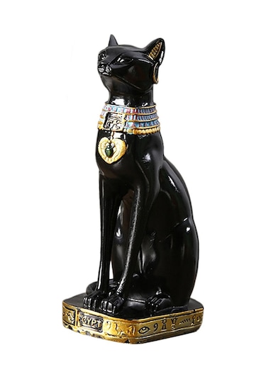 Suntek Magideal Kedi Tanrıça Bastet Heykeli Hayvan Siyah 9 x 12 x 23.5 CM
