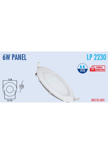 6w Sıva Altı Slim Panel Led 3000k Beyaz Kasa 3000K
