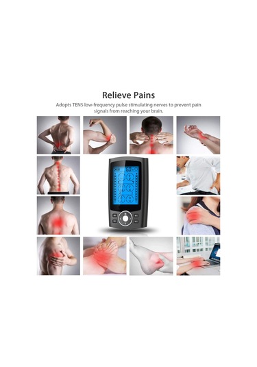 Leezsing 24 Mod Ev Dijital Meridyen Masaj Aleti Tens Çift Kanallı Nabız Masaj Aleti 20 Güç Seviyesi 12 Yama Usb Modeli Avuç İçi Çubuk Eliptik Çubuk-549 Çok Renkli