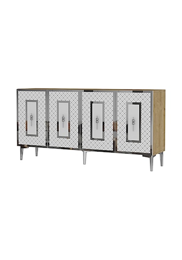 Ka1510dbs Puma Konsol, Tv Sehpası Safirmeşe-beyaz-sılver 150cm Safirmeşe-beyaz-sılver