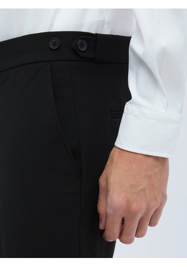 Siyah Dokuma Regular Fit Casual Pantolon 687357 Siyah