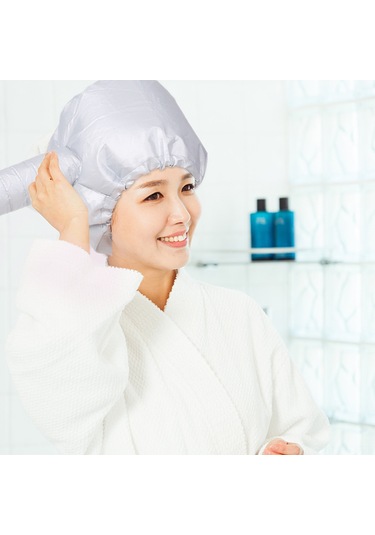 Fosenze Isıtmalı Saç Kurutma Şapkası - Gümüş Renk, El Yapımı Saç Bakım Aksesuarı Gümüş