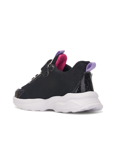 Günlük Unisex Çocuk Sneaker Lastik Bağcıklı Cırtlı Hafif Nefes Alabilen Spor Ayakkabı 080 Siyah - Lila - 6