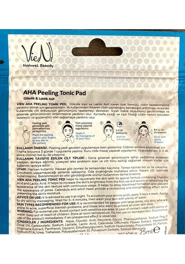 Vien Aha Tonic Peeling Pad 5'li