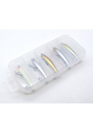 Profisher 5 Li Set Sert Yapay Balık Yem 3.5g 5 CM Bölmeli Kutu İç