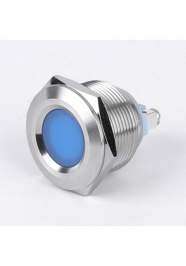 Homyl 22mm 12v Su Geçirmez Led Metal Gösterge Mavi Işık