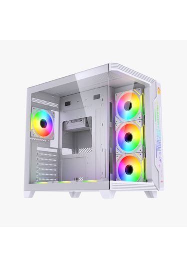 F7-pro Argb Ön Panel Ve Kumandalı Fanlar Atx Gaming Beyaz Kasa