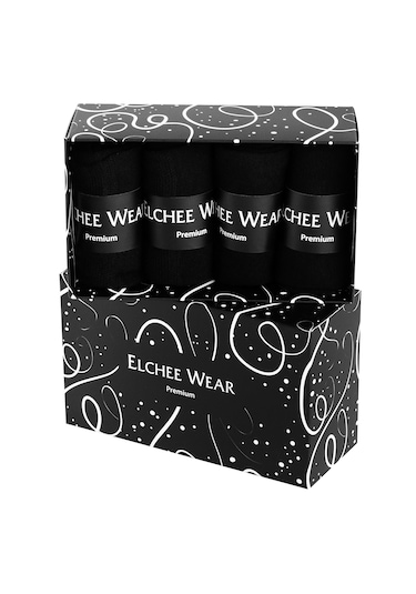 Elchee Wear Elchee Organik Bambu Erkek Çorap 4'lü Siyah