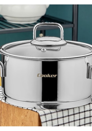 Cooker 16 Cm Bomonti Paslanmaz Çelik 2 Litre Derin Tencere Gümüş